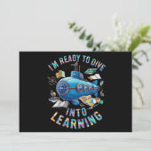 Klaar om te duiken in Learning Back School Submari Kaart (Staand voorkant)