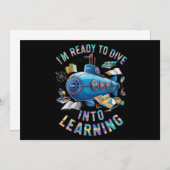 Klaar om te duiken in Learning Back School Submari Kaart (Voorkant / Achterkant)