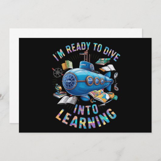 Klaar om te duiken in Learning Back School Submari Kaart (Voorkant / Achterkant)