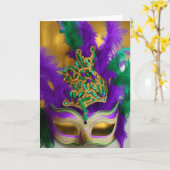 Klaar om te feesten? Mardi Gras Masquerade Make Kaart (Gele Bloem)