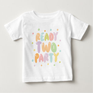 Klaar om te feesten Meisje 2e verjaardag T-shirt
