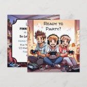 Klaar om te feesten | Verjaardagsfeest met gamingt Kaart (Voorkant / Achterkant)