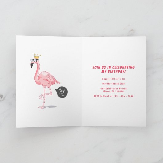 Klaar om te flamingeren? Grappige Flamingo Verjaar (Binnen)