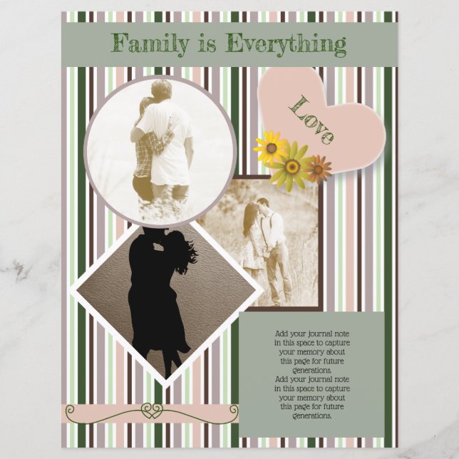 Klaar om te gaan Gestreepte Scrapbook Pagina (Voorkant)