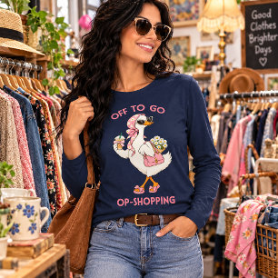 Klaar om te gaan op-shoppen Grappige Eend Tweedeha Tri-Blend Shirt