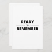 KLAAR OM TE HERINNEREN SAVE THE DATE (Voorkant / Achterkant)