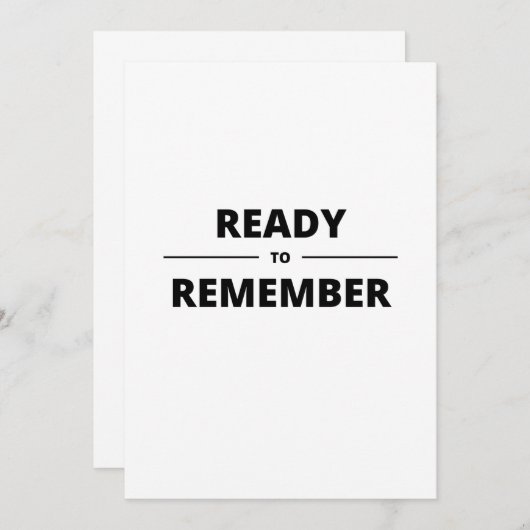 KLAAR OM TE HERINNEREN SAVE THE DATE (Voorkant / Achterkant)