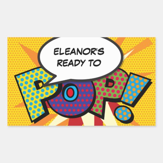 Klaar om te Knalen Babyfeest Grappig Modern Rechthoekige Sticker (Voorkant)