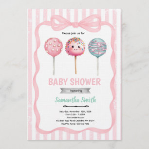 Klaar om te knallen Cake Pop Shower Uitnodiging