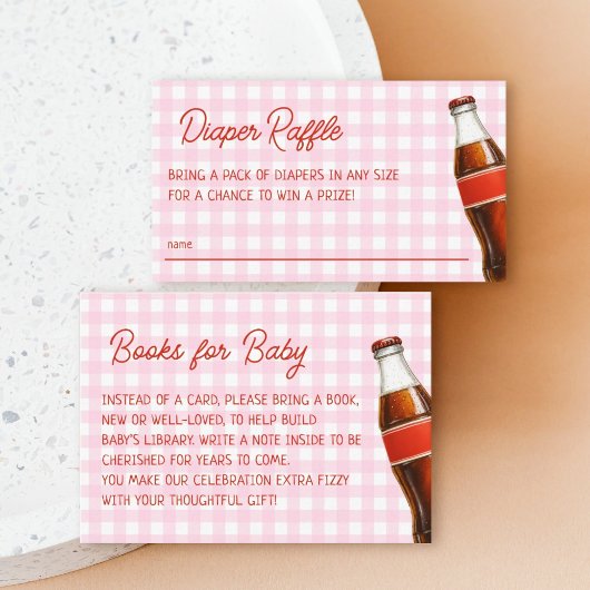 Klaar om te knallen Frisdrank Cola Baby Shower Boe Informatiekaartje