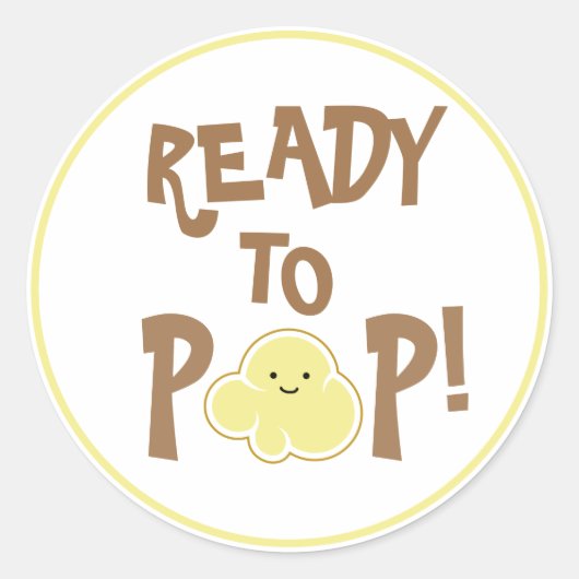 Klaar om te knallen Leuke Popcorn Pit Ronde Sticker (Voorkant)