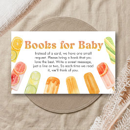 Klaar om te knallen Popsicle Baby Shower Boeken vo Informatiekaartje
