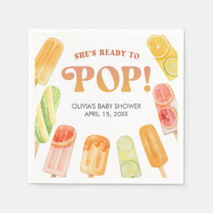 Klaar om te knallen Popsicle Baby Shower Papieren Servet