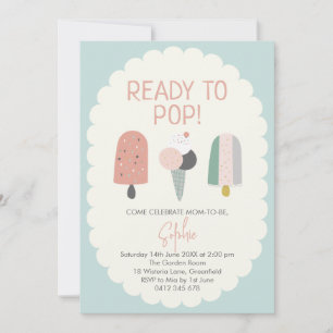 Klaar om te knallen Popsicle Baby Shower Uitnodigi Kaart
