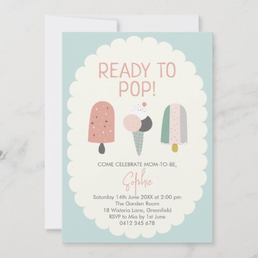 Klaar om te knallen Popsicle Baby Shower Uitnodigi Kaart (Voorkant)