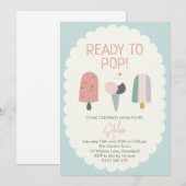 Klaar om te knallen Popsicle Baby Shower Uitnodigi Kaart (Voorkant / Achterkant)