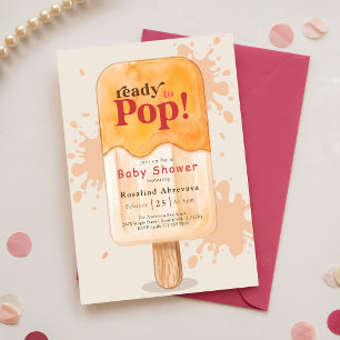 Klaar om te knallen Waterverf Popsicle Baby Shower Kaart