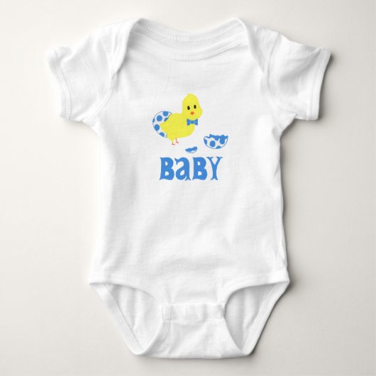 Klaar om te Komen Kuiken Jongen Baby Shower Romper (Voorkant)