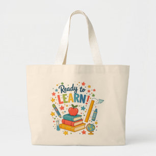 Klaar om te Leren Grote Tote Bag