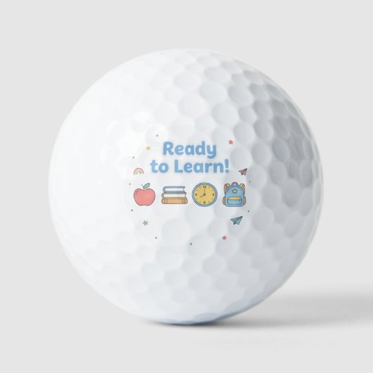 Klaar om te leren Schattig terug naar school Golfballen (Voorkant)