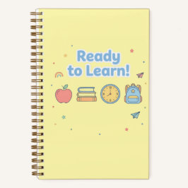 Klaar om te leren Schattig terug naar school Notitieboek