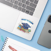 Klaar om te leren Schattige schoolspullen Afstuder Sticker (Laptop met iPhone)