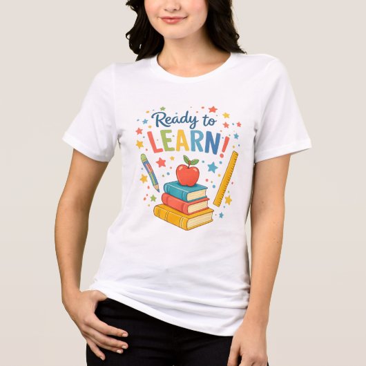 Klaar om te leren Tri-Blend shirt (Voorkant)
