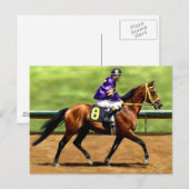 Klaar om te lopen - Race Paard Schilderij Briefkaart (Voorkant / Achterkant)