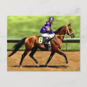 Klaar om te lopen - Race Paard Schilderij Briefkaart (Voorkant)
