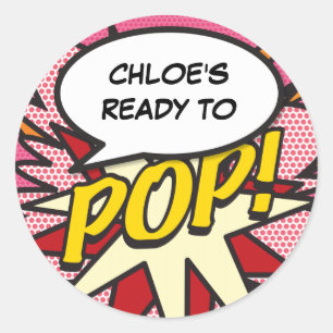 Klaar om te ontploffen! Baby Shower Sprinkle Ronde Sticker