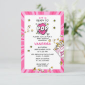 Klaar om te Ontploffen Fun & Modern Meisje Baby Bo Kaart (Staand voorkant)