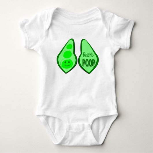 Klaar om te Poepen Baby Groene Erwt Romper (Voorkant)