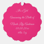 Klaar om te poepen Baby Meisje Pink Pea Custom Ornament Kaart (Achterkant)