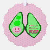 Klaar om te poepen Baby Meisje Pink Pea Custom Ornament Kaart (Voorkant)
