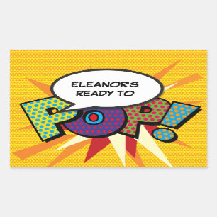 Klaar om te POP Baby Shower Grappig Modern Rechthoekige Sticker