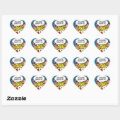 Klaar om te POP Baby Shower Modern Fun Hart Sticker (Vel)