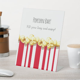 Klaar om te POP! Baby Shower Popcorn Bar Bord Reclamebord Met Voetstuk