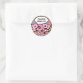 Klaar om te POP Comic Book Baby Shower Strooi Roze Ronde Sticker (Tas)