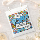Klaar om te Poppen Baby shower Blue Comic Book Bedankzakje (Geknipt)