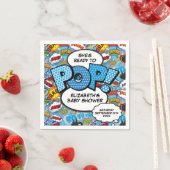 Klaar om te Poppen Baby shower Blue Comic Book Servet (Insitu)