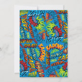 Klaar om te Poppen Baby shower Comic Book Fun Blue Kaart (Achterkant)