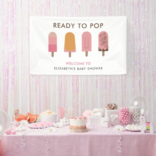 Klaar om te Poppen Baby shower Custom Welkom Popsi Spandoek (Feest)
