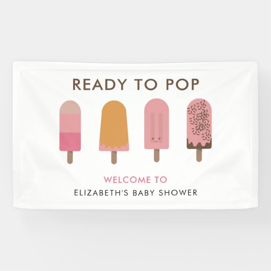 Klaar om te Poppen Baby shower Custom Welkom Popsi Spandoek (Horizontaal)