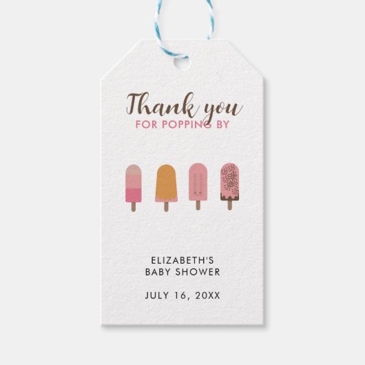 Klaar om te Poppen Baby shower Dank u Cadeaulabel (Voorkant)