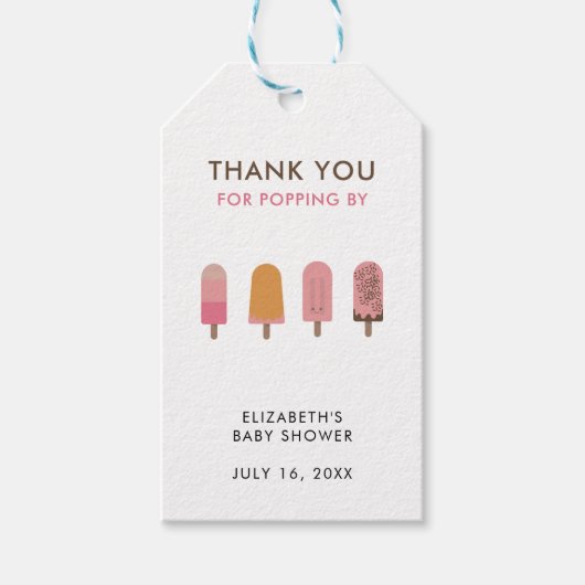 Klaar om te Poppen Baby shower Dank u Cadeaulabel (Voorkant)