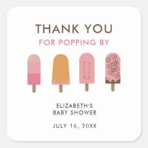 Klaar om te Poppen Baby shower Dank u Vierkante Sticker