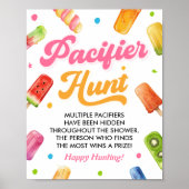 Klaar om te Poppen Baby shower Fopspeen Hunt Spel Poster (Voorkant)