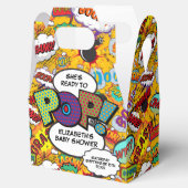 Klaar om te Poppen Baby shower Fun Comic Book Bedankdoosjes (Geopend)