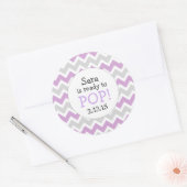Klaar om te Poppen Baby shower Gunst / lavendel ch Ronde Sticker (Envelop)