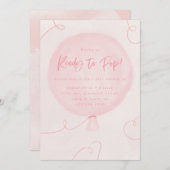 Klaar om te poppen! baby shower inviteren kaart (Voorkant / Achterkant)